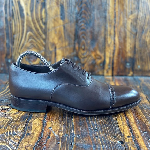 Carmina‎ Men's Oxford Cap Toe Dress Shoes 80201 RAIN Dark Brown Size UK 6 / US 7 - Picture 4 of 10